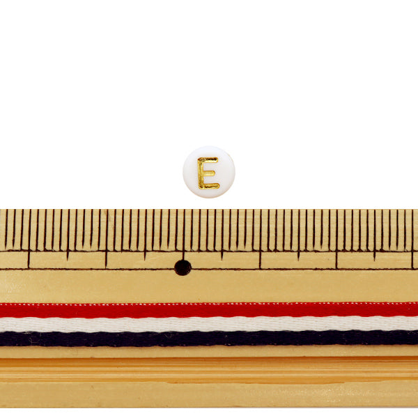 ビーズ 『アクリルビーズ イニシャル平丸 ゴールド 52個入り BE1367