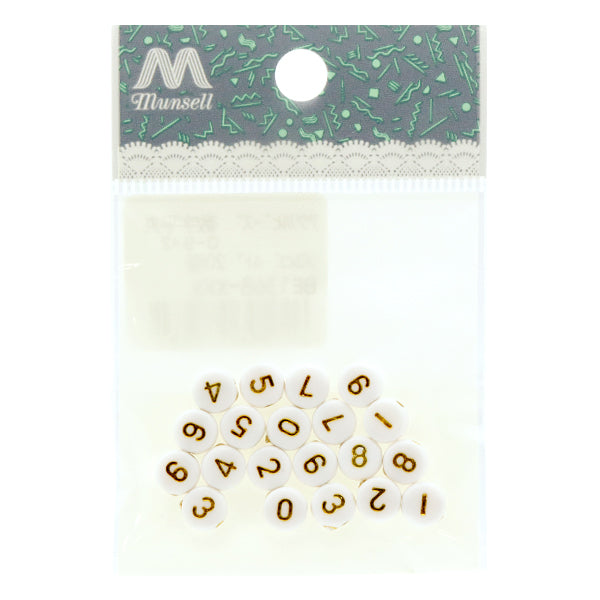 Cuentas "acrílicoCuentas Números Hiramaru Gold 20 piezas BE1368-XXX"