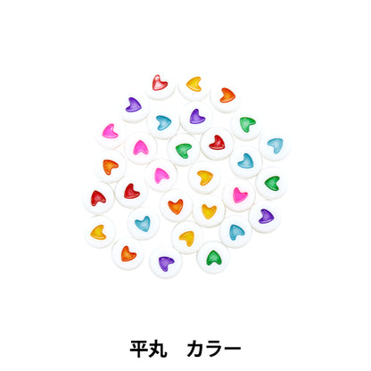 Perles "acryliquePerles Coeur Hiramaru Color 30 pièces BE1365-XXX"