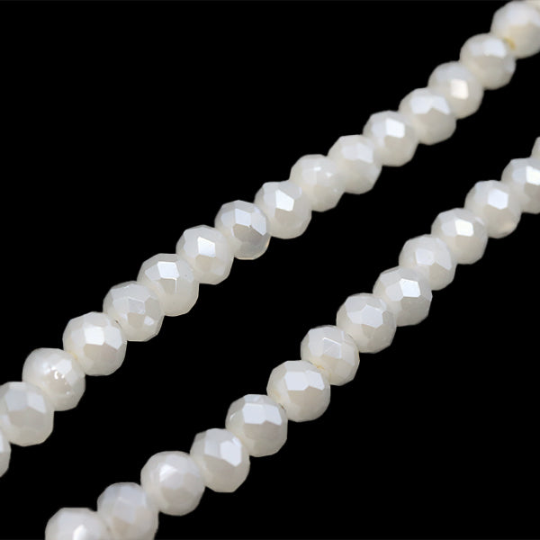 구슬 "버튼 컷구슬 Bicolor 4mm 밀키 흰색 Be1487-xxx]