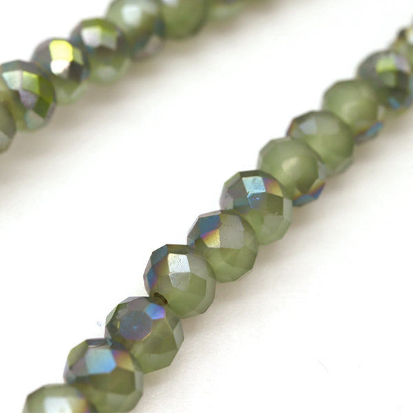 구슬 "버튼 컷구슬 Bicolor 4mm 녹색 Be1495-xxx "