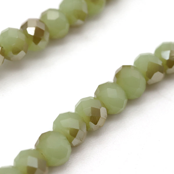 ビーズ 『ボタンカットビーズ バイカラー 4mm ライトグリーン BE1496-XXX』