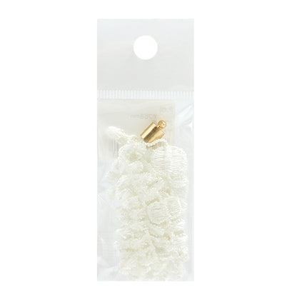 수예부품 "Tassel 레이스 화이트/골드 약 68mm TA0128"