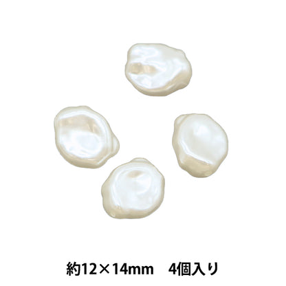 Perlen "Harzperlen Barockweiß 12 mm x 14mm 4 Stück PL0574"