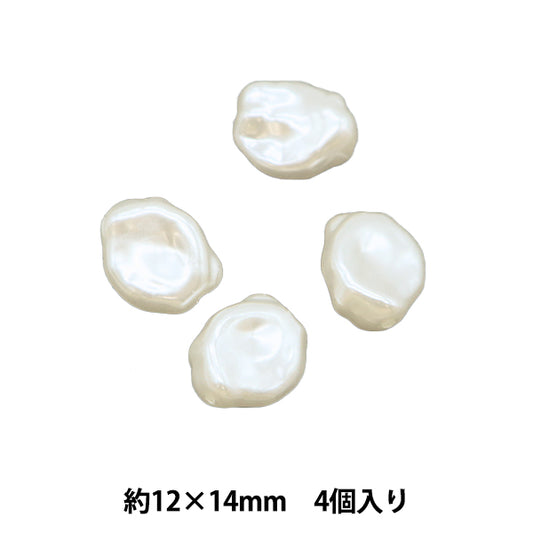 Perlen "Harzperlen Barockweiß 12 mm x 14mm 4 Stück PL0574"