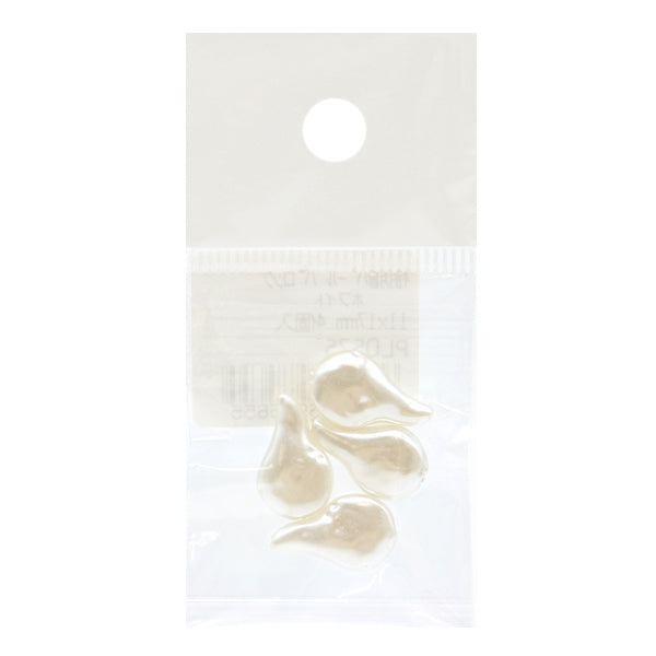 Perles "Résine Pearl Baroque blanc 11 mm x 17 mm 4 pièces PL0575"