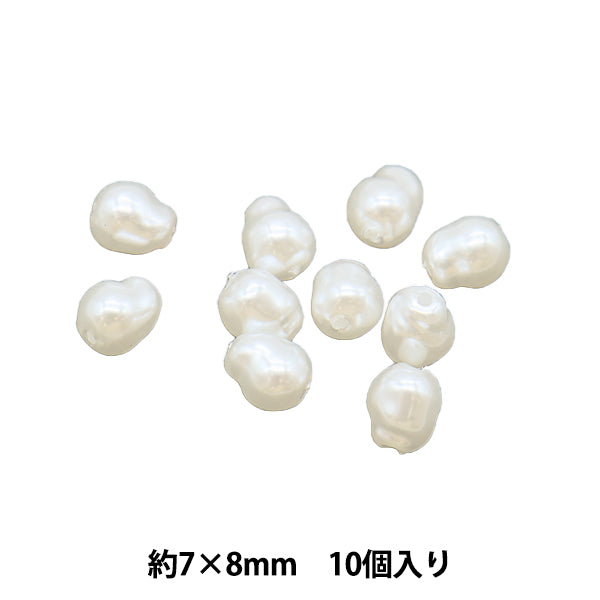 Perlen "Harz Perle Barock Weiß 7mm x 8mm 10 Stück pl0579"