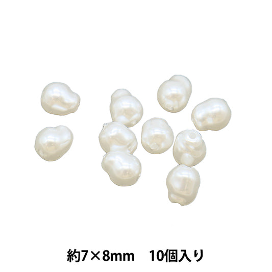Perlen "Harz Perle Barock Weiß 7mm x 8mm 10 Stück pl0579"