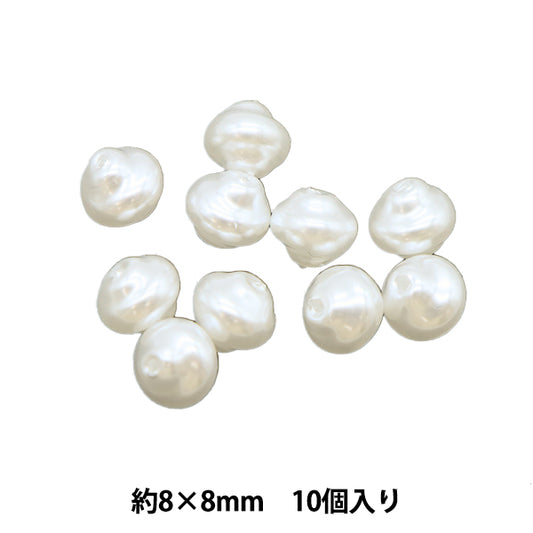 Perlen "Harzperlen Barockweiß 8mm x 8mm 10 Teile PL0580"