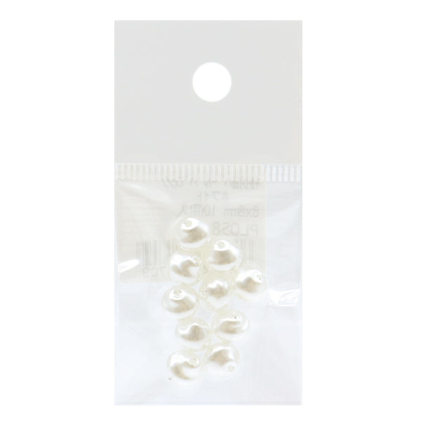 Perlen "Harzperlen Barockweiß 8mm x 8mm 10 Teile PL0580"