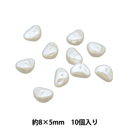 Perlen "Harz Perle Barock White 8mm x 5 mm 10 Stück Pl0581"