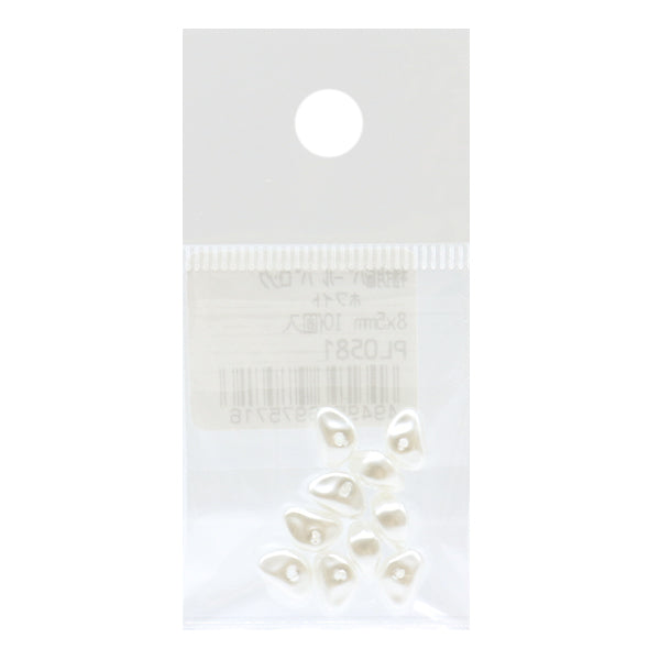 Perlen "Harz Perle Barock White 8mm x 5 mm 10 Stück Pl0581"