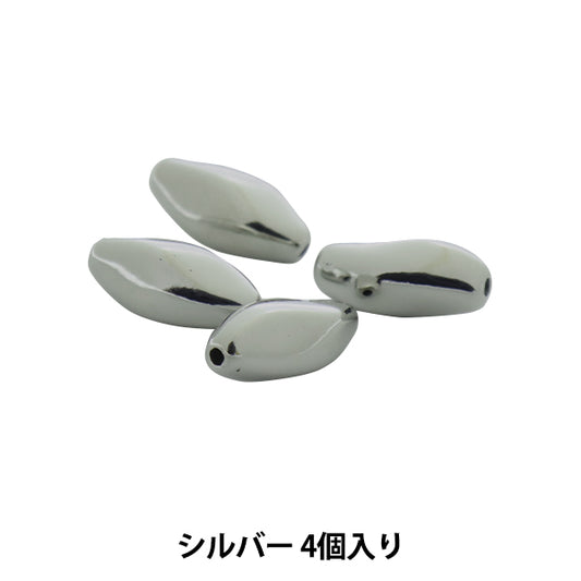 Perlen "CCB -MetallPerlen 7 x 15 mm Silber 4 Teile BE1535-205 "