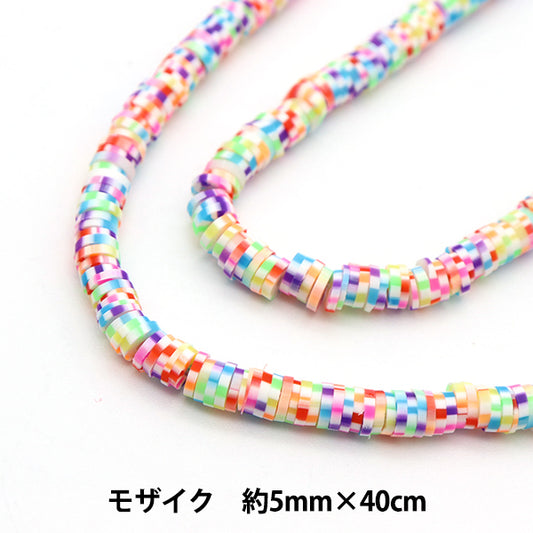 Perlen "ScheibePerlen Maru 5mm Nr. 22 Mosaik etwa 40 cm BE1567-XXX]