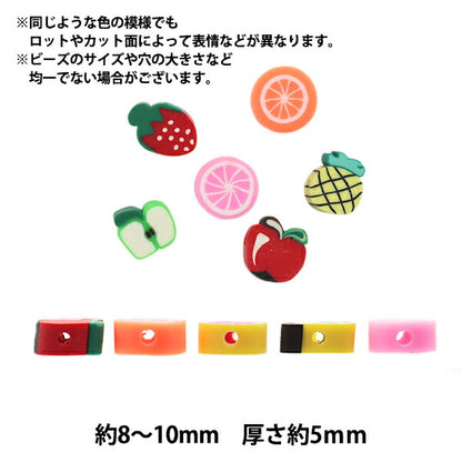 ビーズ 『ポリマークレイビーズ フルーツ ミックス 20個入り BE1636-XXX』