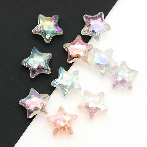 ビーズ 『アクリルカラフルビーズ スター ミックス 約16mm 5色×各2個