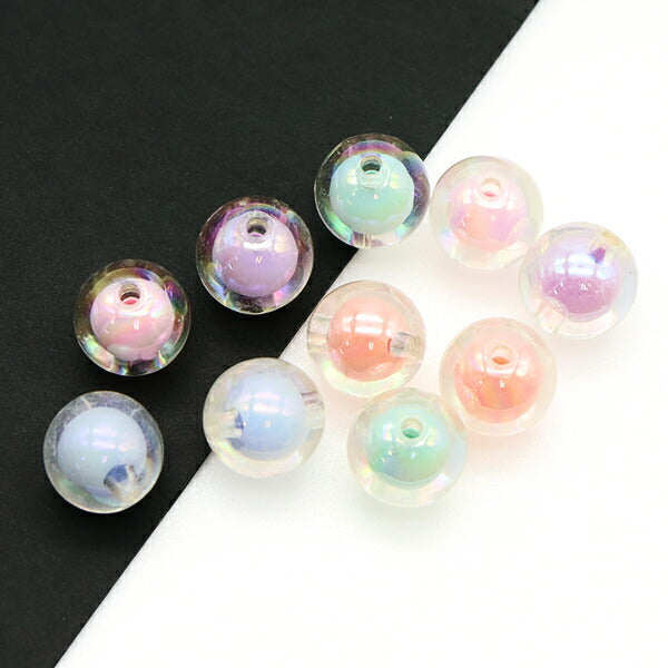 ビーズ 『アクリルカラフルビーズ ラウンド ミックス 約14mm 5色×各2個