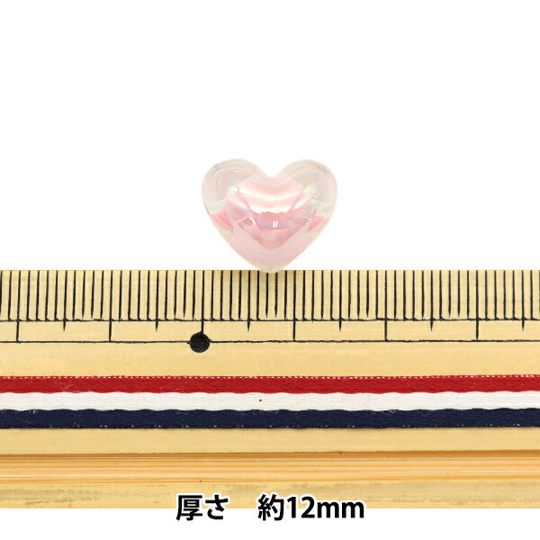 ビーズ 『アクリルカラフルビーズ ハート ミックス 約12mm×15mm 5色×各