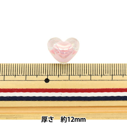 구슬 "아크릴 화려한구슬 하트 믹스 약 12mm x 15mm 5 색 x 2 조각 각각 1662-xxx "