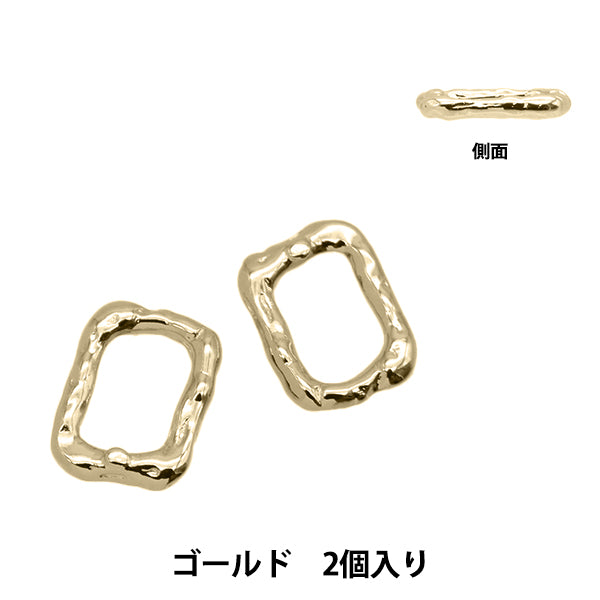 Accessory material "Metal parts Melty Rectangle 2 pieces Gold CM5445-201"