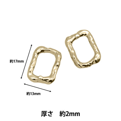 Accessory material "Metal parts Melty Rectangle 2 pieces Gold CM5445-201"