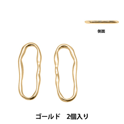 Accessories material "Metal parts oval 2 pieces Gold CM5453-201"