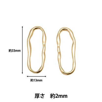 Accessories material "Metal parts oval 2 pieces Gold CM5453-201"