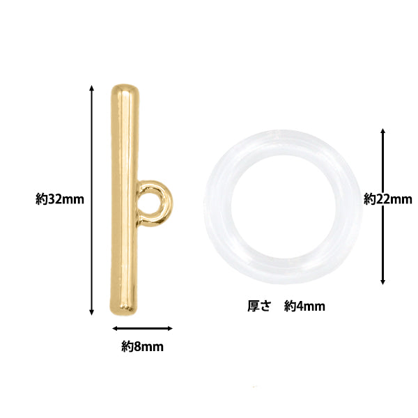 Material de accesorios "Anillo acrílico grande+T -BAR 1 Set Gold Tk2776"