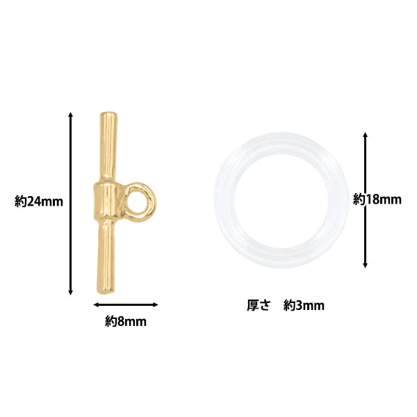 Material de accesorios "Anillo acrílico pequeño+T Bar 1 Set Gold Tk2778"