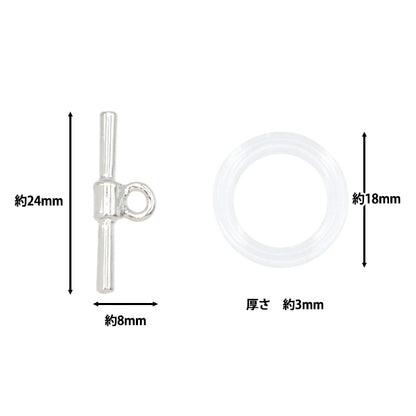 Material de accesorios "Anillo acrílico pequeño+T Bar 1 Set Silver TK2779"