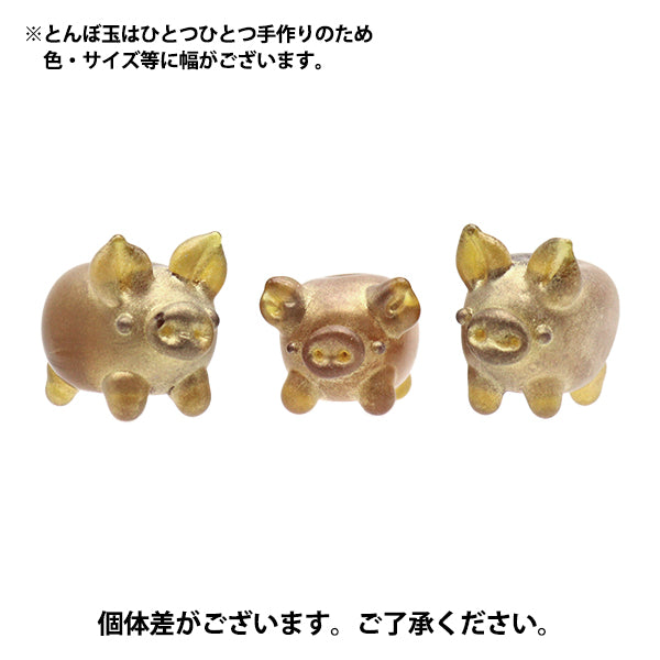 アクセサリー素材 『とんぼ玉 ブタ玉 金 PIGK』