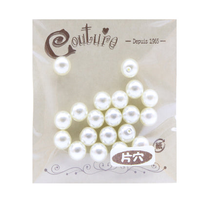 Beads "Petit pearl one hole 8mm white about 20 pieces OH-28"