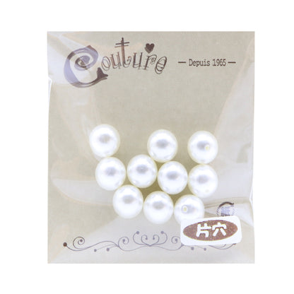 Beads "Petit pearl one hole 1cm white about 10 pieces OH-29"