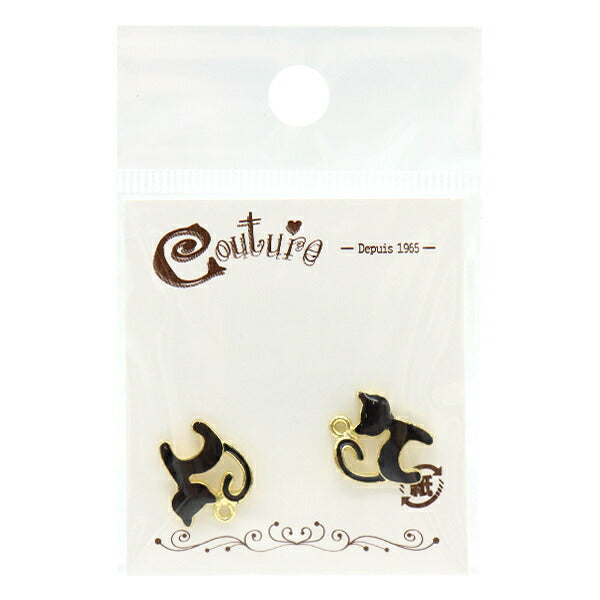 Accessories material "Happy Charm Black Cat 2 Pieces HPC-4"