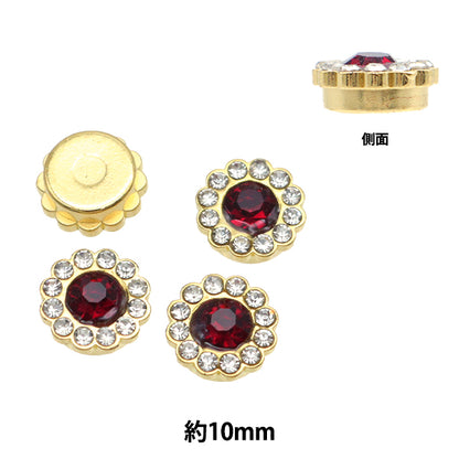 Material de accesorios "Petit Part Garnet x Gold 10 mm 4 tabletas OH-43"