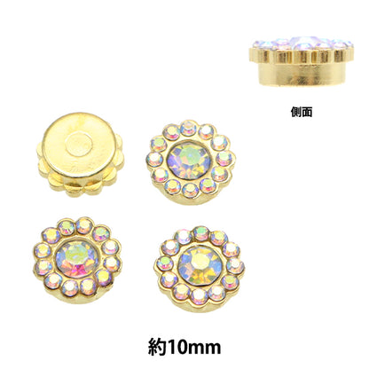 Accessory material "Petit Parts Crystal AB x Gold 10mm 4 tablets OH-51"