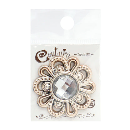 手芸パーツ 『ビジューセンターパーツ 1個入り 40mm×40mm クリスタル OSA-1』 寺井