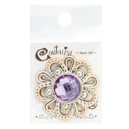 Handicraft parts "Bijou center part 1 piece with 1 piece x 40mm purple OSA-3" Terai