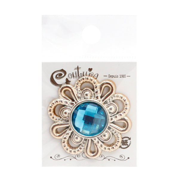 Handicraft parts "Bijou center parts 40mm x 40mm Sky Blue OSA-4" Terai