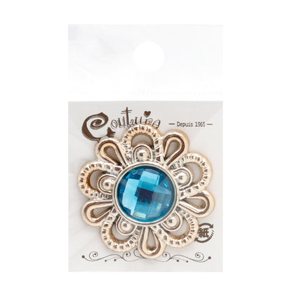 Handicraft parts "Bijou center parts 40mm x 40mm Sky Blue OSA-4" Terai