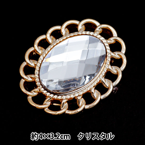 Handicraft parts "Bijou center part 40mm×32mm crystal OSA-6" Terai