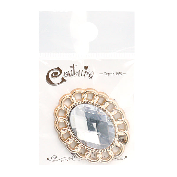 Handicraft parts "Bijou center part 40mm×32mm crystal OSA-6" Terai