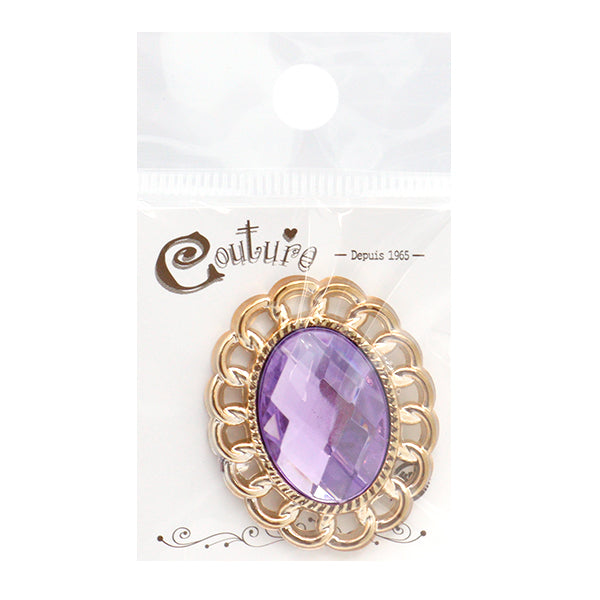 Handicraft parts "Bijou center part 40mm×32mm purple OSA-8" Terai