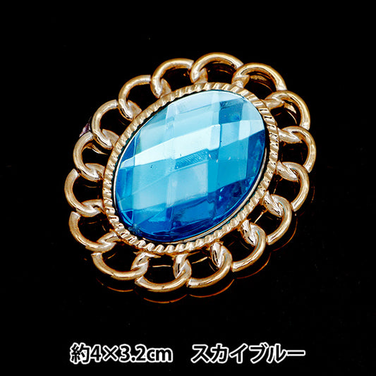 手工艺品零件“ Bijou Center Part 40mm×32mm 天蓝色OSA-9” Terai