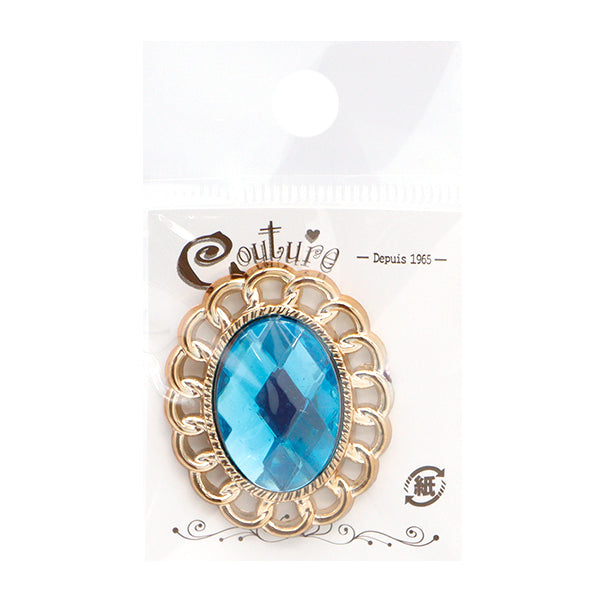 Handicraft parts "Bijou center part 40mm×32mm Sky Blue OSA-9" Terai