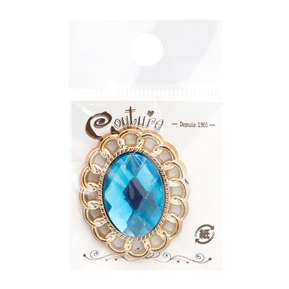 Handicraft parts "Bijou center part 40mm×32mm Sky Blue OSA-9" Terai