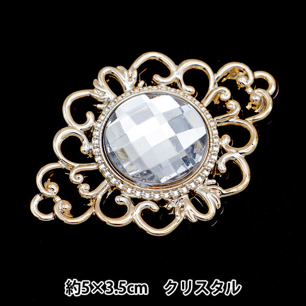 Handicraft parts "Bijou center part 35mm x 50mm crystal OSA-11" Terai
