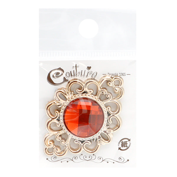 Handicraft parts "Bijou center part 35mm x 50mm red OSA-12" Terai