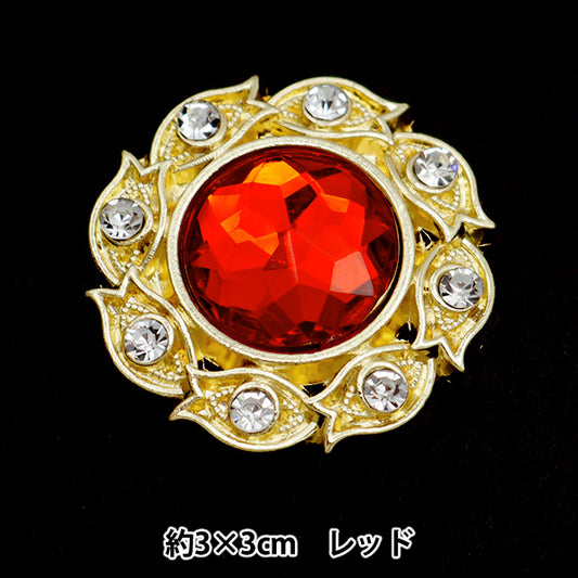 手工艺品零件“ Bijou Center Part 30mm x 30mm红色OSG-3” Terai