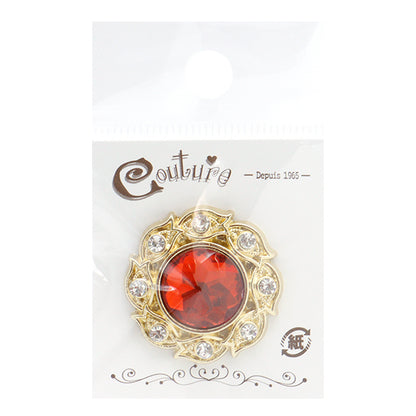 Handicraft parts "Bijou center part 30mm x 30mm red OSG-3" Terai